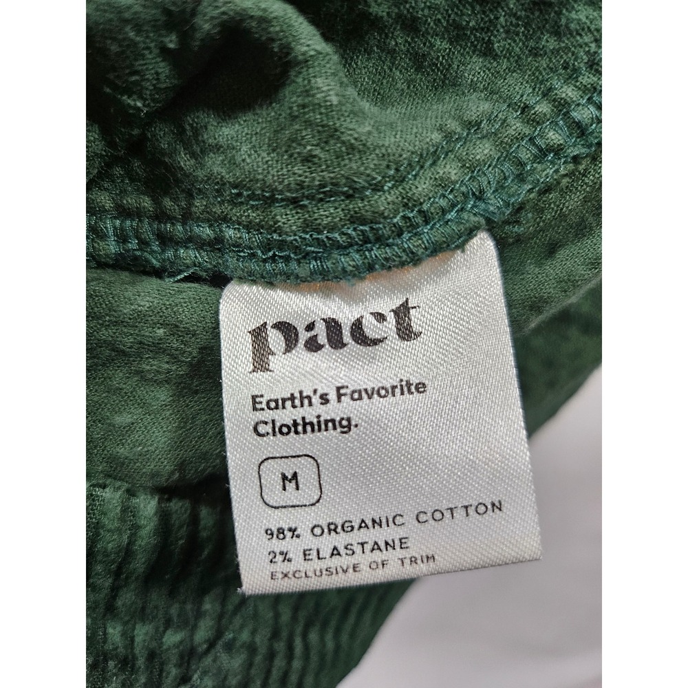 Pact Forest Green Organic Cotton Corduroy Straight Leg Utility Pants Womens Med - Picture 5 of 15